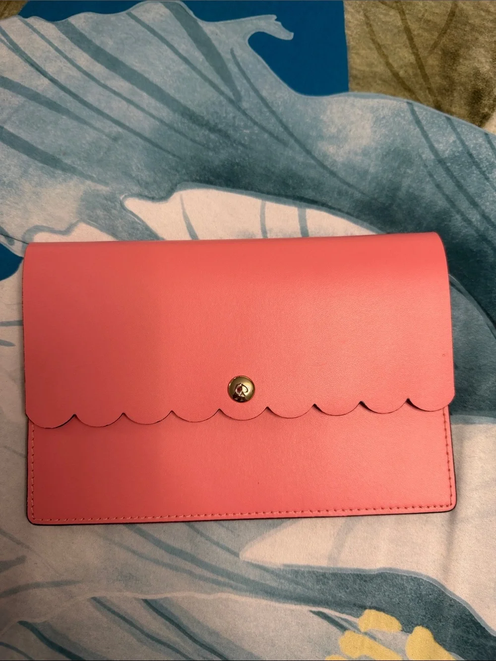 kate spade Pink Scallop-Edge Envelope Clutch
